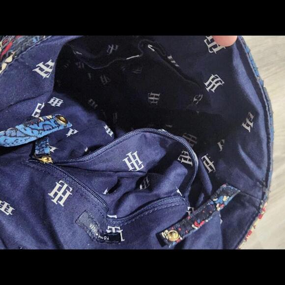 Tommy Hilfiger Backpack Small Bookbag Paisley Blue Red - Picture 6 of 7